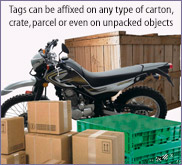 Tags that can be affixed on any goods for Tracking